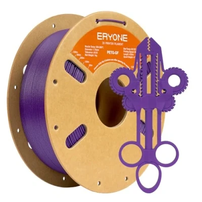 Image of ERYONE Glass Fiber PETG Filament 1.75mm +/ 0.03mm, 3D Printing GF, 1kg (2.2 LBS)/Spool, Purple