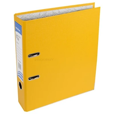 Image of 2 x Strong A4 Polypropylene Lever Arch Files Large Office Paper Storage Folders [YELLOW]