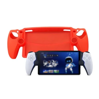 Image of QINOUK Case for Sony PlayStation Portal, Anti Scratch and Shock Absorption Protective Soft TPU Cover Compatible with Portal Red