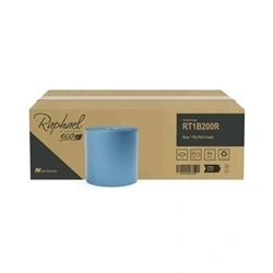 Image of Raphael Roll Towel 1 Ply 200m x 200mm Blue (Pack of 6) RT1B200RDS