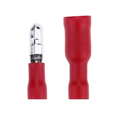 Image of 100Pcs Crimp Connectors,Electrical Connectors, Bullet Wire Connector 50 Female and Male(Red)