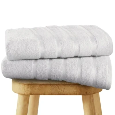 Image of GC GAVENO CAVAILIA 2 PK Luxury Bath Sheets 100% Egyptian Cotton XL Designer Jumbo Towels 500 GSM Highly Absorbent Quick Drying Extra Large Sheets, White