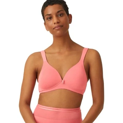 Image of Naturana® Women&#039;s Wireless Bra [Cup A D] 100% Padded Straps Wire Free with Seamless Cups Underbust Band 36 Raspberry Mousse B