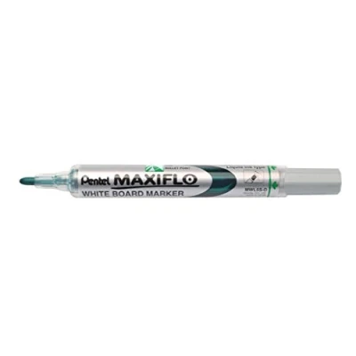 Image of Pentel Maxiflo Dry Wipe Fine Bullet Point Marker Green (Pack of 12)
