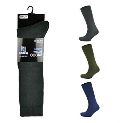 Image of Undercover 3 Pairs Mens Wellie Socks SK093 (1 x Each) 7 11