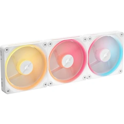 Image of Corsair iCUE LINK LX120 R RGB 120mm PWM Reverse Fans Triple Fan Kit Low Noise, Magnetic Dome Bearing, Dual Light Loops, QuikTurn™ Screws, Zero RPM Mode White