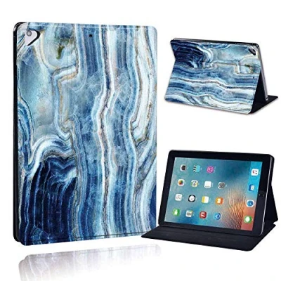Image of FINDING Case Fit Apple iPad Air/Air 2 / Pro 9.7&quot; Tablet Printed PU Flip Leather Smart Lightweight Shell Stand Cover for (blue ambesonne marble)