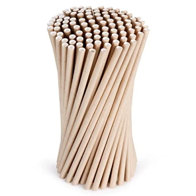 Image of Vicloon Straws Paper, Drinking Straw Biodegradable Recyclable, Party for Birthday, Wedding, Christmas, Rainbow (Cowhide 100PCS)