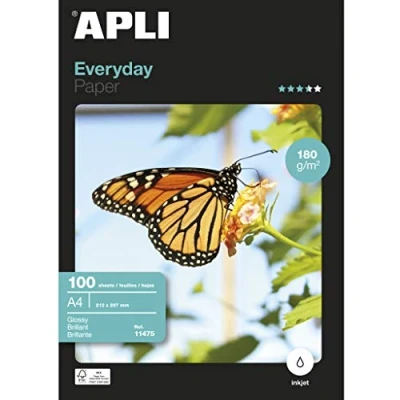 Image of Apli Everyday Paper Glossy 180gsm A4 Ref 11475 [100 Sheets]