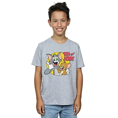 Image of Absolute Cult Tom and Jerry Boys Thumbs Up T Shirt Sport Grey 12 13 Years