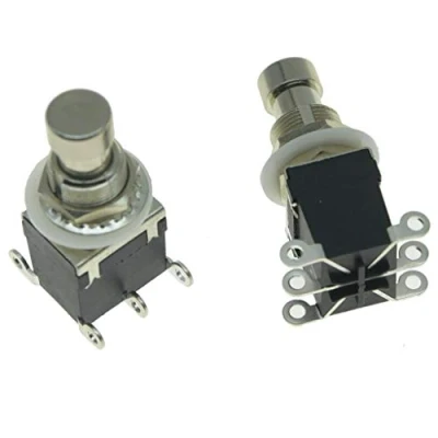 Image of KAISH Pack of 2 Latching Stomp 6 Pin DPDT Electric Guitar Effect Pedal Switch Foot Bypass Black