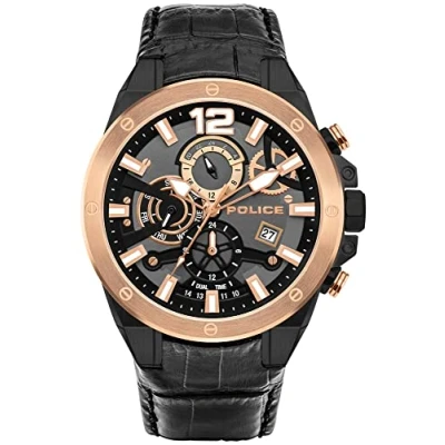 Image of Police Unisex Adult Analog Quartz Watch with Leather Strap PL15711JSBR.61