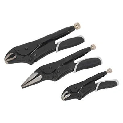 Image of Sealey Premier Locking Pliers Set 3pc Quick Release Black Series