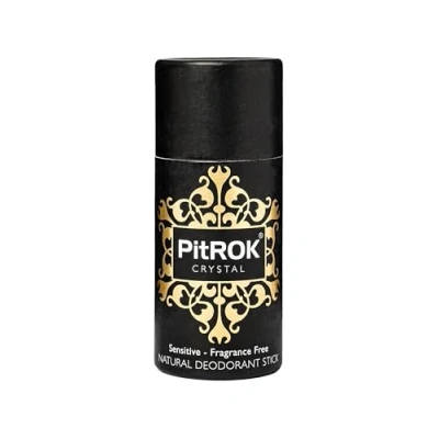 Image of PitROK Crystal Natural Deodorant Stick 1x100g Cardboard Tube &#039;Push Up&#039; Format. Ready to use or refill your original holder. Vegan, Cruelty Free, Fragrance Free.