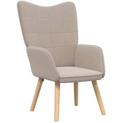 Image of vidaXL Relaxing Chair Light Grey Curly Wool like Fabric