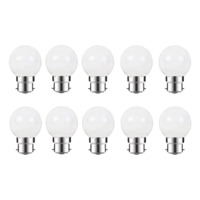 Image of ZFQ 10 Pack B22 Cool White LED Light Bulbs 2W G45 Golf Ball Mini Globe Bulb Lighting for Outdoor Indoor String Patio Garden Party Decoration, Christmas, Tree, Fairy Night Lights