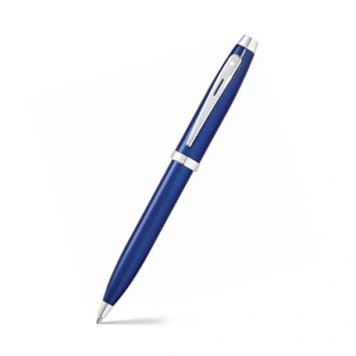Image of Sheaffer 100 Refillable rollerball pen, glossy black lacquer, plated chrome trim