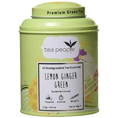 Image of Tea People Lemon Green 20 Pyramid Tin Caddy