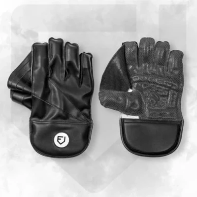 Image of FORTRESS Original Black Wicket Keeping Gloves [3 Sizes] Junior, Youth &amp; Adult Sizes (Adult)