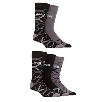 Image of Mens 5 Pair Jeep Everyday Leisure Bamboo Socks Black / Charcoal 6 11