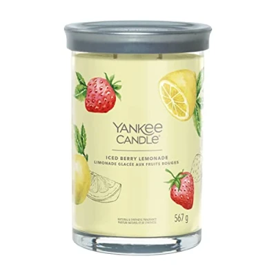 Image of Yankee Candle Signature Scented Iced Berry Lemonade Large Tumbler with Double Wicks Soy Wax Blend Long Burning Perfect Gifts for Women