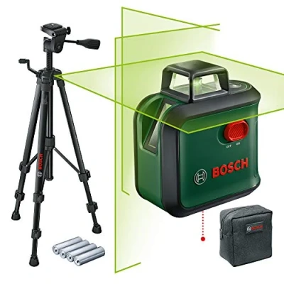 Image of Bosch cross line laser AdvancedLevel 360 with premium tripod (3 lines incl. for alignment throughout the entire room)