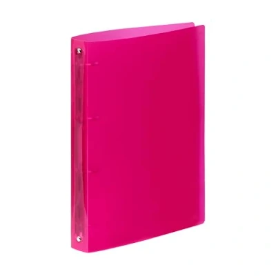 Image of Viquel A4 Flexible Binder with 4 Rings 3.5 cm Spine Translucent Raspberry red