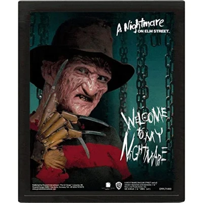 Image of Pyramid International A Nightmare On Elm Street 3D Lenticular Poster (Chains Design) 25cm x 20cm 1.3cm Framed Wall Art and Picture in Frame Official Merchandise