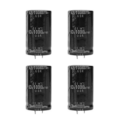 Image of capacitor, electrolytic capacitor 4Pcs 30 * 50mm audio 10000uF 63V Electronic component for amplifier,