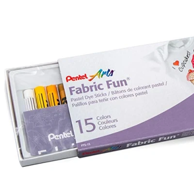 Image of Pentel PTS15 Fabric Fun Pastel Dye Sticks Pack of 15