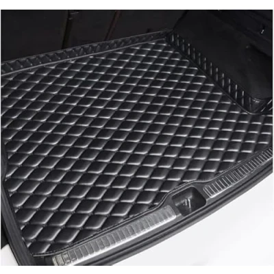 Image of WEIQQI Car Leather Boot Mats for Land Rover Range Sport 2023 2024, Liner Protector Waterproof Anti Scratch Trunk Pad Cargo Tray Liners,Black/B
