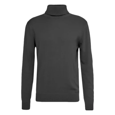 Image of Brave Soul Mens Turtle Roll Neck Ribbed Trim Jumper Medium (Grey)