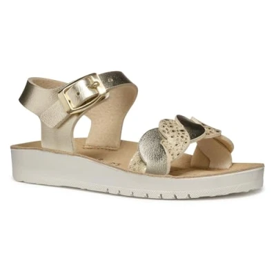 Image of Geox Costarei Sandals for kids, Size: 3, Platinum High quality imitation leather