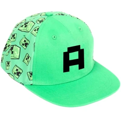 Image of Minecraft Personalised Baseball Cap for Boys Adjustable Kids Hat 100% UV Protection Summer Holiday Green