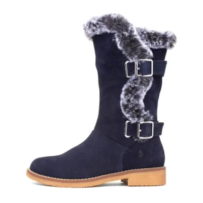 Image of Hush Puppies Women&#039;s Megan Mid Calf Boot, Navy, 4 UK