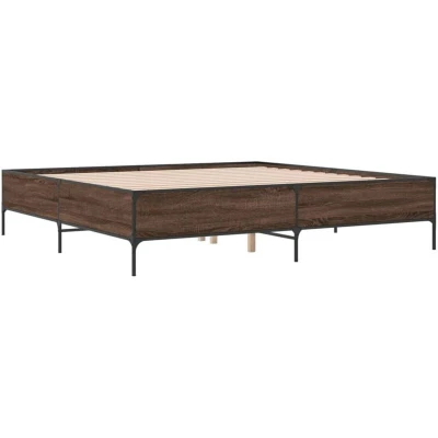 Image of vidaXL Bed Frame without Mattress Brown Oak 180x200 cm Super King
