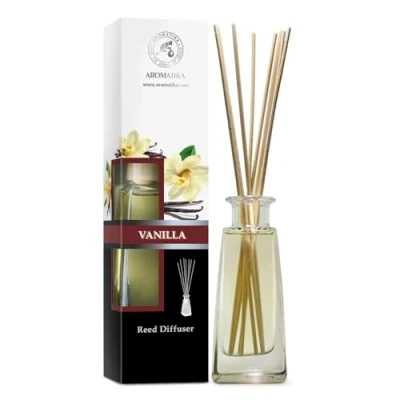 Image of Vanille Reed Diffuser with Natural Essential Oil Vanilla 100ml Scented Gift Set Bamboo Sticks Best for Aromatherapy SPA Home Office Fitness Club