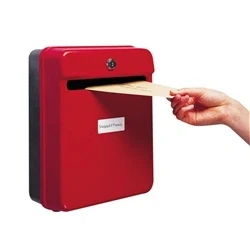 Image of Post or Suggestion Box Wall Mountable with Fixings Red