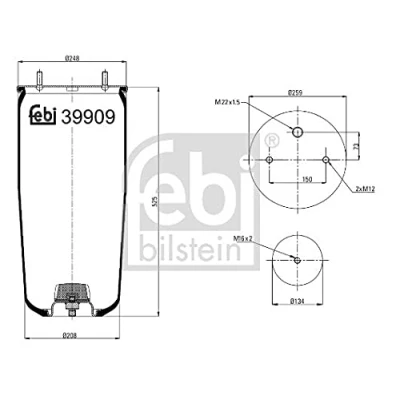 Image of 0542942030 Boot, air suspension FEBI BILSTEIN 39909