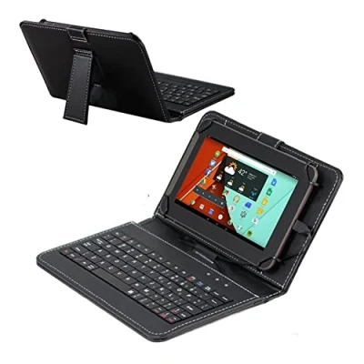 Image of ENJOY UNIQUE 9/9.7/10/10.1 inch Tablet Keyboard Case Cover Universal with QWERTY for 9&quot; 10&quot; 10.1&quot; Android (Micro USB Plug +Type C adapter)