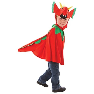 Image of Amscan 994994 Kids Friendly Dragon Hooded Cape World Book Day Fancy Dress Costume Age: 3 7 Yrs