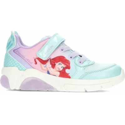Image of Geox Light UP Disney Ariel Mermaid Fadinlight GIRL Trainers for kids, Size: 2.5, Watersea/lilac Textile