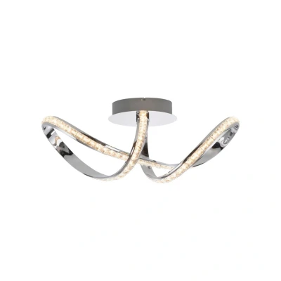 Image of Tanja Integrated LED Semi Flush Ceiling Light Chrome 1x 3W 3000K Dimmable