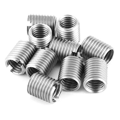 Image of 10Pcs Threaded Repair Insert Nut Reducing Repairing M8 x 1.25 Female and M10 Male Thread Extension Tool Stainless Steel Slotting Sleeve Screw Kit