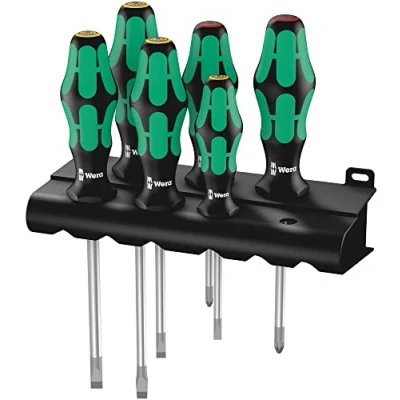 Image of Wera 334/6 Kraftform Plus Lasertip Screwdriver Set, PH/SL, 6PC, 05105650001