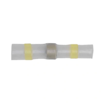 Image of Sealey Heat Shrink Butt Connector Solder Terminal 12 10 AWG Yellow Pack of 25