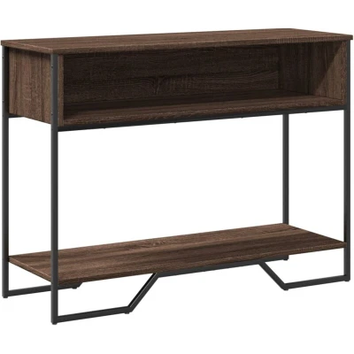 Image of vidaXL Brown Oak Engineered Wood Console Table Modern Accent Side/End with Storage for Living Room, Bedroom, Hallway (100x35x74.5 cm)