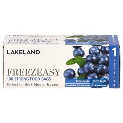 Image of Lakeland Freezeasy Flat Food Freezer Bags, 13 x 18cm, Pack of 100