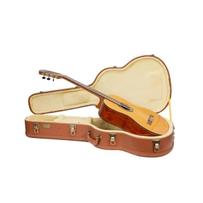 Image of Crossrock Relief Series Wooden Case For 4/4 Classical Guitars, With Highly Textured Surface, Mink Imitation Fleece, Stainless Steel Latches, Redwood (CRW630CRO)