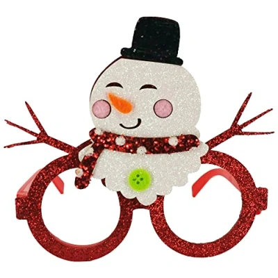 Image of Pohotobooth Props Ltd Glitzy Hugging Snowman With Top Hat Christmas Glasses